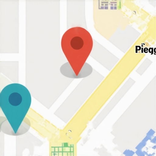 A detailed digital map emphasizing small neighborhoods with location markers, illustrating hyper-local SEO strategies