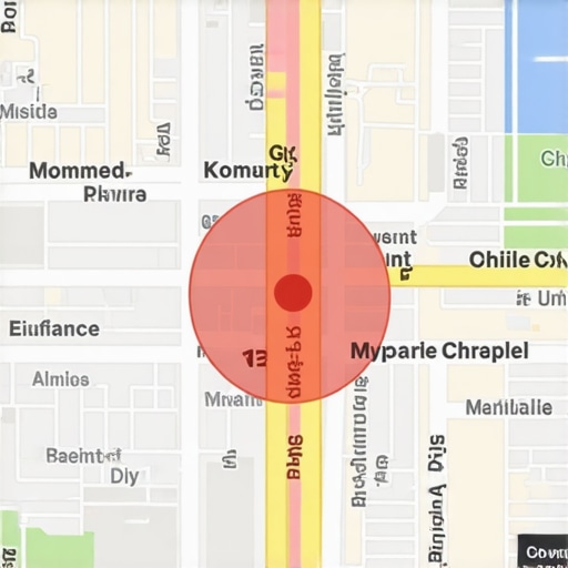 Digital map illustrating micro-moments and geofence targeting in local SEO