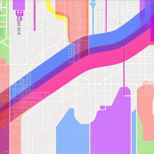 Illustration of digital map with signals representing local SEO tactics