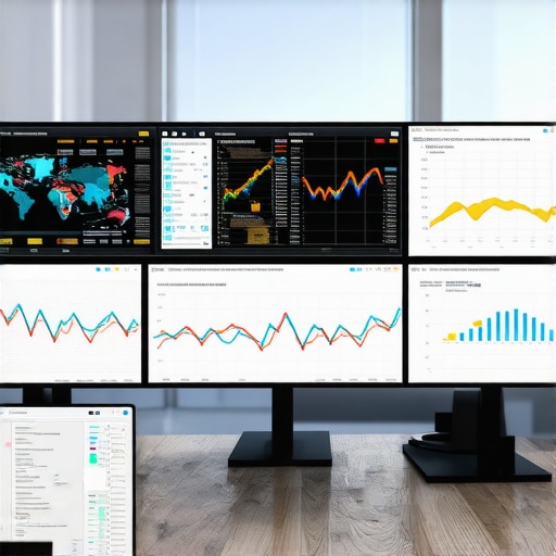 Real-Time Data Analytics for Maps SEO A control room with screens showing live maps, analytics, and user data insights